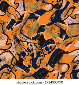 Seamless abstract vector backdrop  with colorful unique geometry pattern 