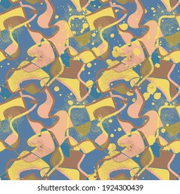 Seamless abstract vector backdrop  with colorful unique geometry pattern 