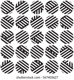 Seamless abstract vector background of circles and strips