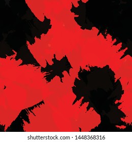 Seamless abstract vector background. Grunge texture is red-black. Pattern for printing on fabric