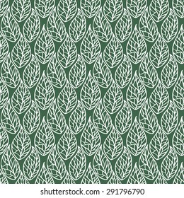 Seamless abstract vector background with leaves