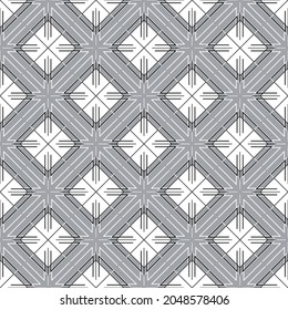 Fondo vectorial abstracto impecable. Patrón monocromo de cuadrados, líneas blancas y negras de rizos sobre un fondo gris. Ideal para cualquier proyecto publicitario o de diseño audaz.