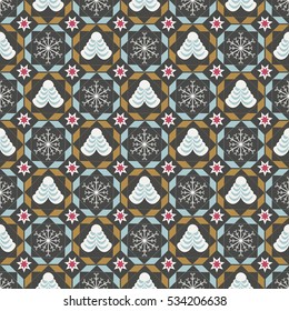 Seamless abstract vector Christmas illustration 