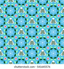 Seamless abstract vector Christmas illustration 