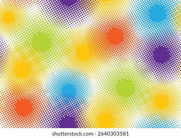 seamless abstract vector color halftone polka dots isolated on white background, retro mesh pattern, polka dot texture background	