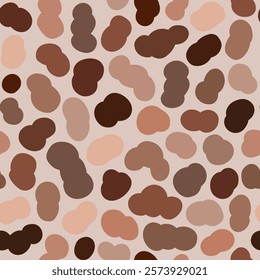 Seamless Abstract Vector Design of Overlapping Dotted Trails in Chocolate and Coffee Shades