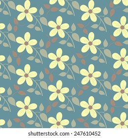 Seamless abstract vector floral illustration background