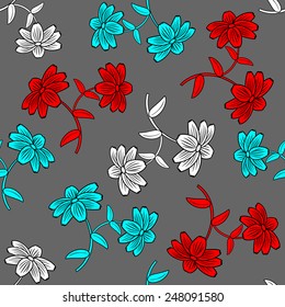 Seamless abstract vector floral illustration background