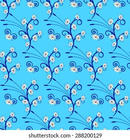 Seamless abstract vector floral  illustration