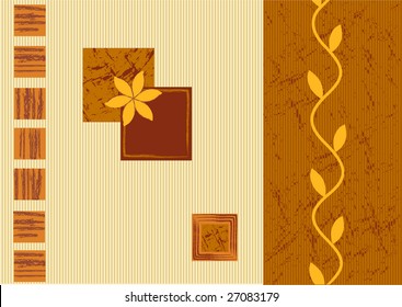 Seamless abstract vector with geometric and floral patterns