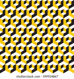 Seamless abstract vector geometric isometric cube pattern background