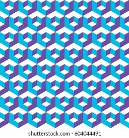 Seamless abstract vector geometric isometric cube pattern background