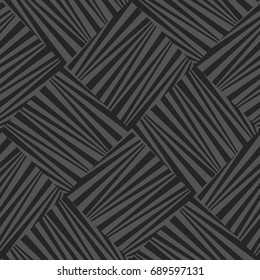 Seamless abstract vector geometric monochrome pattern. Squares formed of black and grey lines. Optical illusion.