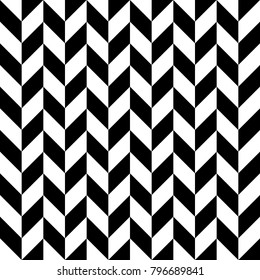 Seamless abstract vector geometric monochrome pattern. Black and white zigzag ornament. Optical view. Symmetrical layout. Gift wrapping paper. Bed sheets and interior.