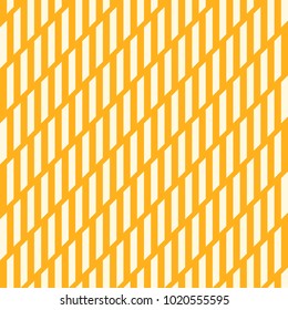 Seamless abstract vector geometric optical pattern. White sticks on orange background. Symmetrical layout. Gift wrapping paper. Bed sheets and interior.