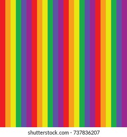 Seamless abstract vector geometric pattern. Ornament made of rainbow colored stripes. LGBT flag colors. Symmetrical layout. Gift wrapping paper. Bed sheets and interior.