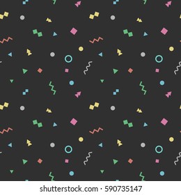 Seamless abstract vector gray pattern with various geometric figures