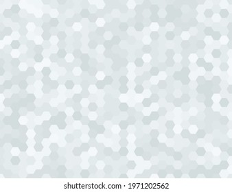 Seamless abstract vector hexagon glitter silver cloth techno texture. Disco hex gray pixel background. Geometric tech futuristic pattern wrapping paper design