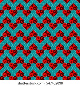 Seamless abstract vector illustration background Valentine's Day with decorative heart
