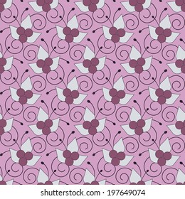 Seamless abstract vector illustration with berries 