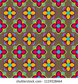 seamless abstract vector illustration of decorative flowers