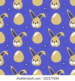 Seamless abstract vector illustration with symbols of Easter