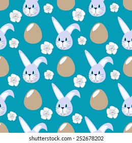Seamless abstract vector illustration with symbols of Easter