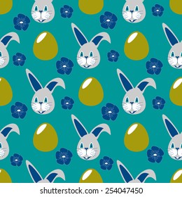 Seamless abstract vector illustration with symbols of Easter