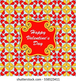Seamless abstract vector illustration Valentine's Day. Flowers, abstract shapes, heart