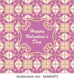 Seamless abstract vector illustration Valentine's Day. Flowers, abstract shapes, heart