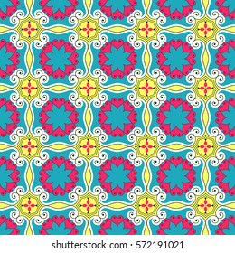 Seamless abstract vector illustration Valentine's Day. Flowers, abstract shapes, heart