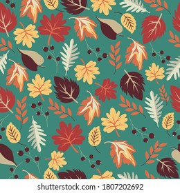 Seamless Abstract Vector leaf pattern Design 
