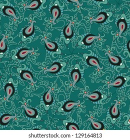 Seamless abstract vector paisley pattern