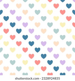 Nahtlose abstrakte Vektorgrafik von pastellfarbenen Herzen Muster Hintergrund für Web, Druck, Textilien, Tapeten, Geschenkpapier und andere.
