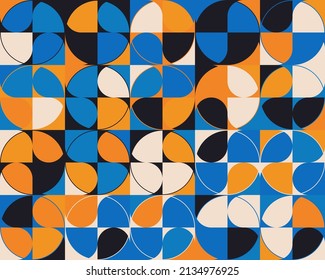 Seamless abstract vector pattern artwork made with repetitive geometry shapes and elements. Geometric design graphics for poster, cover, art, presentation, prints, fabric, wallpaper and etc.