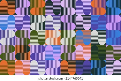 Seamless abstract vector pattern artwork made with repetitive geometry shapes and elements. Geometric design graphics for poster, cover, art, presentation, prints, fabric, wallpaper and etc.