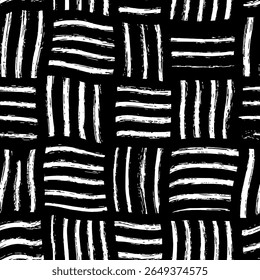 Seamless abstract vector pattern with brush-drawn lines.