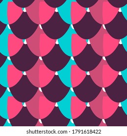 Seamless abstract vector pattern with colorful circular shapes in pink and blue. The design is perfect for wallpaper, backgrounds, wrapping paper, sheets, clothes, stationary and decorations. 