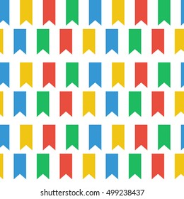 Seamless abstract vector pattern with colorful flags in flat style for your design