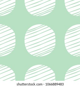 Seamless abstract vector pattern with cool white circle geometric shapes on green background. Summer or spring motif. Can be used for fabric,cloth,textile,wallpaper,scrapbooking,covers and decor.
