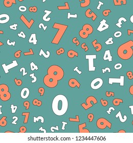 Seamless Abstract Vector Pattern with Different color Numbers. 