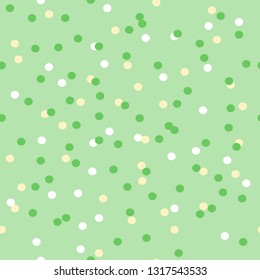 Seamless abstract vector pattern with dots in green spring colors. Ideal for paper, wrapping and backgrounds.