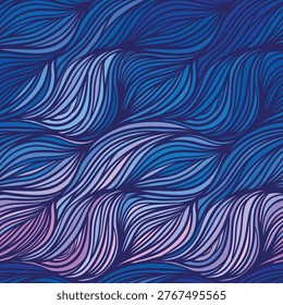 Seamless abstract vector pattern with flowing waves and smooth curved lines. Elegant organic design with hair-like motion, perfect for textiles, wallpaper, backgrounds,
