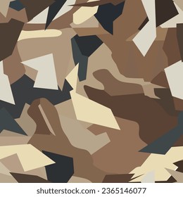 seamless abstract, vector pattern in the form of camouflage in brown tones for prints on fabrics, packaging and for decorating interiors and backgrounds