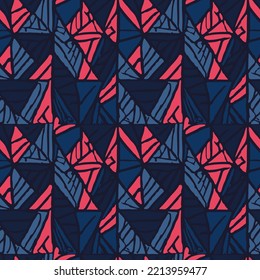 Seamless abstract vector pattern with grunge triangle elements