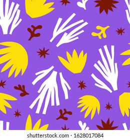Seamless abstract vector pattern illustration in the Scandinavian style for printing on wallpaper, textile, fabric, wrapping paper, as well as for the design of cards, covers, and web design.