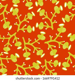 Seamless abstract vector pattern illustration in the Scandinavian style for printing on wallpaper, textile, fabric, wrapping paper, as well as for the design of cards, covers, and web design.