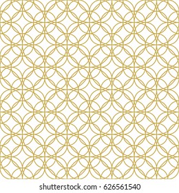 Seamless abstract vector pattern with linear circles in oriental style