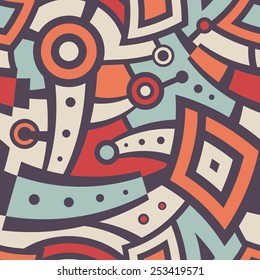 Seamless Abstract Vector Pattern. Modern Mix of Geometric Shapes