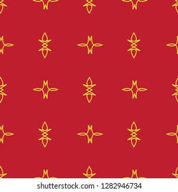Seamless abstract vector pattern on the red background